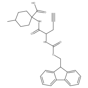 1-[2-({[(9H-fluoren-9-yl)methoxy]carbonyl}amino)pent-4-ynamido]-4-methylcyclohexane-1-carboxylic acid Structure