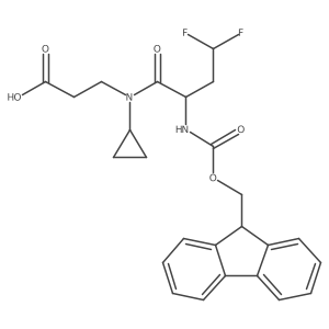 3-[N-cyclopropyl-2-({[(9H-fluoren-9-yl)methoxy]carbonyl}amino)-4,4-difluorobutanamido]propanoic acid Structure