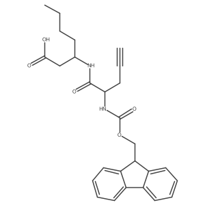 3-[2-({[(9H-fluoren-9-yl)methoxy]carbonyl}amino)pent-4-ynamido]heptanoic acid结构式
