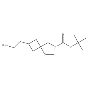 tert-butyl N-{[3-(2-aminoethyl)-1-methoxycyclobutyl]methyl}carbamate结构式