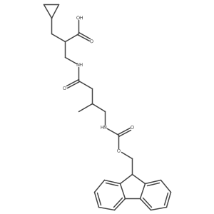 2-(cyclopropylmethyl)-3-[4-({[(9H-fluoren-9-yl)methoxy]carbonyl}amino)-3-methylbutanamido]propanoic acid Structure