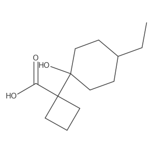 1-(4-Ethyl-1-hydroxycyclohexyl)cyclobutane-1-carboxylic acid Structure