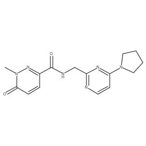 1-methyl-6-oxo-N-{[4-(pyrrolidin-1-yl)pyrimidin-2-yl]methyl}-1,6-dihydropyridazine-3-carboxamide结构式