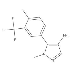 1-methyl-5-[4-methyl-3-(trifluoromethyl)phenyl]-1H-pyrazol-4-amine结构式