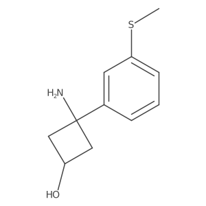 3-Amino-3-[3-(methylsulfanyl)phenyl]cyclobutan-1-ol结构式