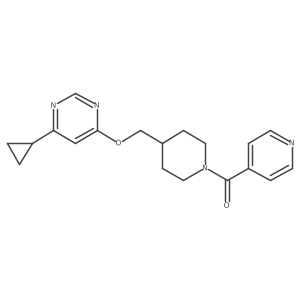 (4-(((6-Cyclopropylpyrimidin-4-yl)oxy)methyl)piperidin-1-yl)(pyridin-4-yl)methanone结构式