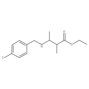 Ethyl 3-{[(4-chlorophenyl)methyl]amino}-2-methylbutanoate结构式