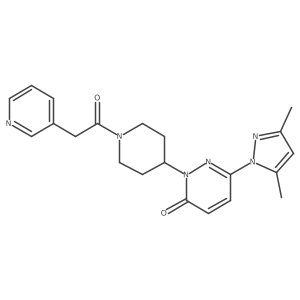 6-(3,5-dimethyl-1H-pyrazol-1-yl)-2-{1-[2-(pyridin-3-yl)acetyl]piperidin-4-yl}-2,3-dihydropyridazin-3-one Structure