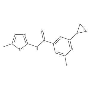 2-cyclopropyl-6-methyl-N-(5-methyl-1,3-thiazol-2-yl)pyrimidine-4-carboxamide Structure