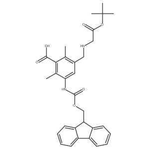 3-({[2-(tert-butoxy)-2-oxoethyl]amino}methyl)-5-({[(9H-fluoren-9-yl)methoxy]carbonyl}amino)-2,6-dimethylbenzoic acid Structure