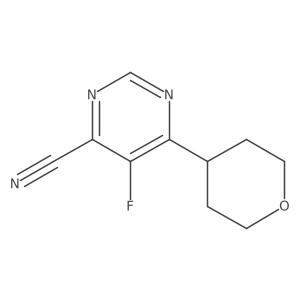 5-Fluoro-6-(oxan-4-yl)pyrimidine-4-carbonitrile Structure