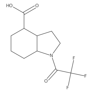 rac-(3aR,4S,7aS)-1-(2,2,2-trifluoroacetyl)-octahydro-1H-indole-4-carboxylic acid结构式