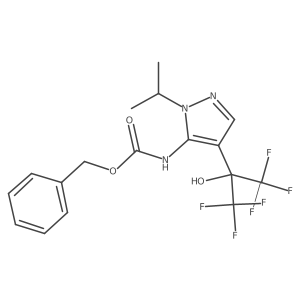 benzyl N-[4-(1,1,1,3,3,3-hexafluoro-2-hydroxypropan-2-yl)-1-(propan-2-yl)-1H-pyrazol-5-yl]carbamate结构式