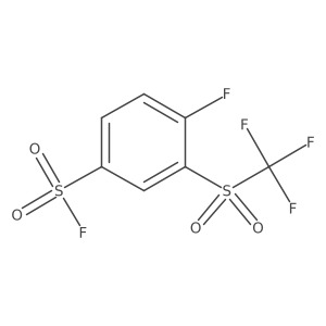 4-Fluoro-3-((trifluoromethyl)sulfonyl)benzene-1-sulfonyl fluoride结构式