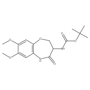 Tert-butyl (S)-(7,8-dimethoxy-4-oxo-2,3,4,5-tetrahydrobenzo[B][1,4]oxazepin-3-YL)carbamate结构式