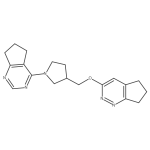 3-({5H,6H,7H-cyclopenta[c]pyridazin-3-yloxy}methyl)-1-{5H,6H,7H-cyclopenta[d]pyrimidin-4-yl}pyrrolidine结构式