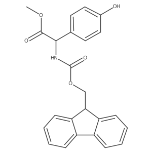 methyl(2R)-{[(9H-fluoren-9-ylmethoxy)carbonyl]amino}(4-hydroxyphenyl)ethanoate结构式