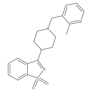 3-[4-[(2-Methylpyridin-3-yl)methyl]piperazin-1-yl]-1,2-benzothiazole 1,1-dioxide结构式