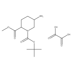 O1-tert-butyl O2-methyl cis-5-aminopiperidine-1,2-dicarboxylate;oxalic acid Structure