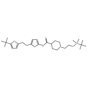 1-[2-[[(1,1-Dimethylethyl)dimethylsilyl]oxy]ethyl]-N-[5-[[[5-(1,1-dimethylethyl)-2-oxazolyl]methyl]thio]-2-thiazolyl]-4-piperidinecarboxamide Structure