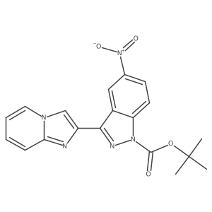 1h-Indazole-1-carboxylic acid,3-imidazo[1,2-a]pyridin-2-yl-5-nitro-,1,1-dimethylethyl ester结构式