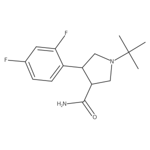 (3S,4R)-1-(tert-Butyl)-4-(2,4-difluorophenyl)pyrrolidine-3-carboxamide Structure