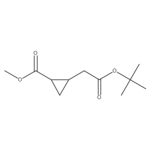 (1S,2R)-Methyl 2-(2-(tert-butoxy)-2-oxoethyl)cyclopropanecarboxylate结构式