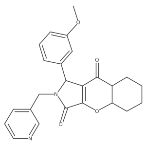 1-(3-methoxyphenyl)-2-(pyridin-3-ylmethyl)-4a,5,6,7,8,8a-hexahydro-1H-chromeno[2,3-c]pyrrole-3,9-dione结构式