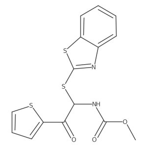 methyl N-[1-(1,3-benzothiazol-2-ylsulfanyl)-2-oxo-2-(2-thienyl)ethyl]carbamate Structure
