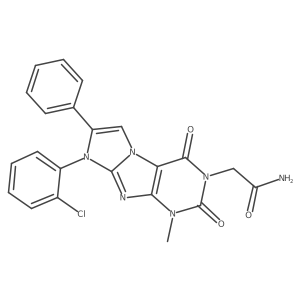 2-[8-(2-Chlorophenyl)-1-methyl-2,4-dioxo-7-phenyl-1,3,5-trihydro-4-imidazolino [1,2-h]purin-3-yl]acetamide结构式