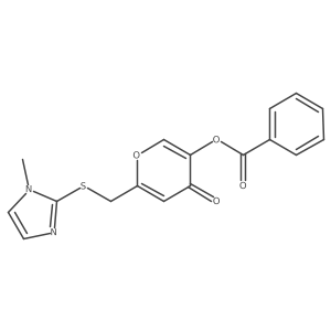 6-(((1-methyl-1H-imidazol-2-yl)thio)methyl)-4-oxo-4H-pyran-3-yl benzoate Structure