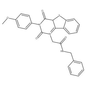 N-benzyl-2-[5-(4-methoxyphenyl)-4,6-dioxo-8-thia-3,5-diazatricyclo[7.4.0.0^{2,7}]trideca-1(9),2(7),10,12-tetraen-3-yl]acetamide结构式