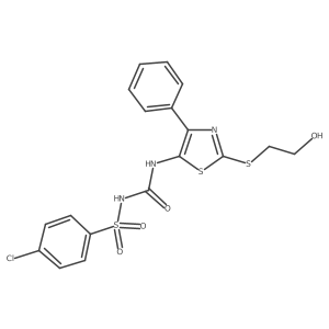 4-chloro-N-[({2-[(2-hydroxyethyl)thio]-4-phenyl-1,3-thiazol-5-yl}amino)carbonyl]benzenesulfonamide Structure