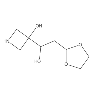 3-[2-(1,3-Dioxolan-2-yl)-1-hydroxyethyl]azetidin-3-ol结构式