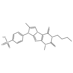 4-(3-Butyl-1,7-dimethyl-2,4-dioxo-1,3,5-trihydro-4-imidazolino[1,2-h]purin-8-y l)benzenesulfonamide Structure
