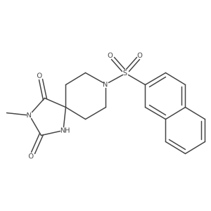 3-Methyl-8-(naphthalen-2-ylsulfonyl)-1,3,8-triazaspiro[4.5]decane-2,4-dione Structure