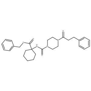 Benzyl 1-(4-(3-phenylpropanoyl)piperazine-1-carboxamido)cyclohexane-1-carboxylate Structure