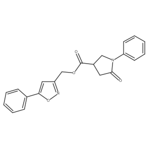 (5-Phenyl-1,2-oxazol-3-yl)methyl 5-oxo-1-phenylpyrrolidine-3-carboxylate结构式