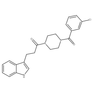 1-{4-[(3-chlorophenyl)carbonyl]piperazin-1-yl}-3-(1H-indol-3-yl)propan-1-one结构式