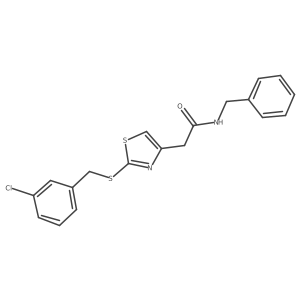N-benzyl-2-(2-((3-chlorobenzyl)thio)thiazol-4-yl)acetamide结构式