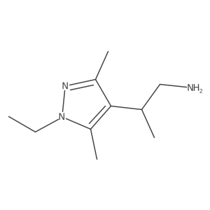 2-(1-ethyl-3,5-dimethyl-1H-pyrazol-4-yl)propan-1-amine结构式