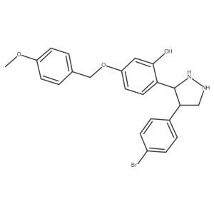 2-[4-(4-Bromophenyl)pyrazolidin-3-yl]-5-[(4-methoxyphenyl)methoxy]phenol Structure