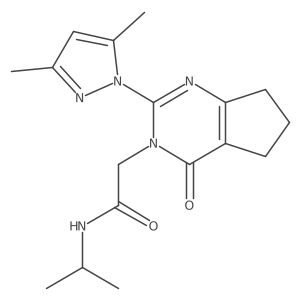2-(2-(3,5-dimethyl-1H-pyrazol-1-yl)-4-oxo-4,5,6,7-tetrahydro-3H-cyclopenta[d]pyrimidin-3-yl)-N-isopropylacetamide Structure