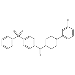 1-[6-(Benzenesulfonyl)pyridine-3-carbonyl]-4-(3-chlorophenyl)piperazine Structure