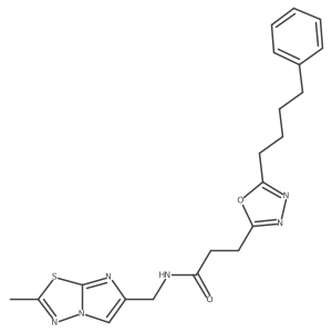 N-[(2-methylimidazo[2,1-b][1,3,4]thiadiazol-6-yl)methyl]-3-[5-(4-phenylbutyl)-1,3,4-oxadiazol-2-yl]propanamide结构式