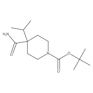 tert-Butyl 4-(aminocarbonyl)-4-isopropylpiperidine-1-carboxylate结构式