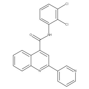 O=C(Nc1cccc(Cl)c1Cl)c1cc(-c2cccnc2)nc2ccccc12结构式