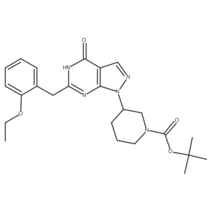Tert-butyl 3-(6-(2-ethoxybenzyl)-4-oxo-4,5-dihydro-1H-pyrazolo[3,4-d]pyrimidin-1-yl)piperidine-1-carboxylate结构式