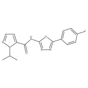 N-(5-(4-fluorophenyl)-1,3,4-oxadiazol-2-yl)-1-isopropyl-1H-pyrazole-5-carboxamide Structure