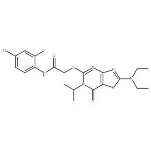 N~1~-(4-chloro-2-fluorophenyl)-2-{[2-(diethylamino)-6-isopropyl-7-oxo-6,7-dihydro[1,3]thiazolo[4,5-d]pyrimidin-5-yl]sulfanyl}acetamide Structure
